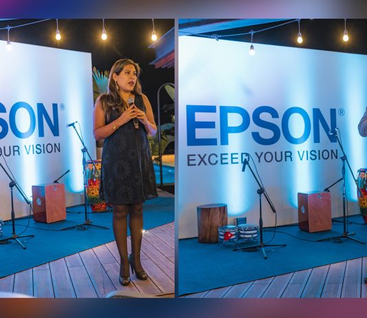 Roxana Alejos, gerente de Consumo de Epson Perú y Harold Dudgeon, gerente general de Epson Perú.